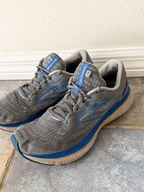 Brooks Glycerin 19 Mens Size 10 D Gray Blue Running Shoes Sneakers